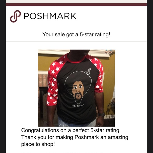 New Men Black baseball length sleeve, white stars. - Picture 6 of 7